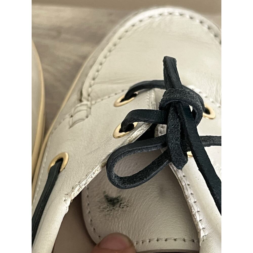 Tod’s ivory Leather loafers women Boat Shoe Flats Size 40 - Picture 5 of 11